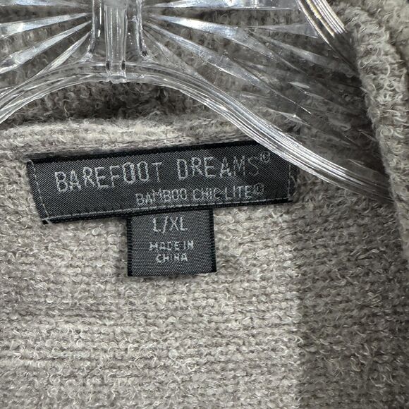 Barefoot Dreams Cardigan Sweater Womens L XL Gray Bamboo Chic Lite Open Front - Picture 3 of 9